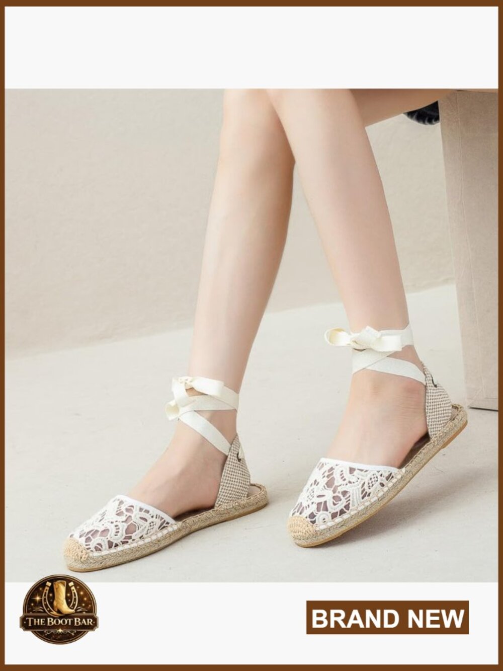Women's Espadrille Flat Sandals Closed Toe Ankle Wrap Lace Up Summer Shoes - Picture 2 of 7